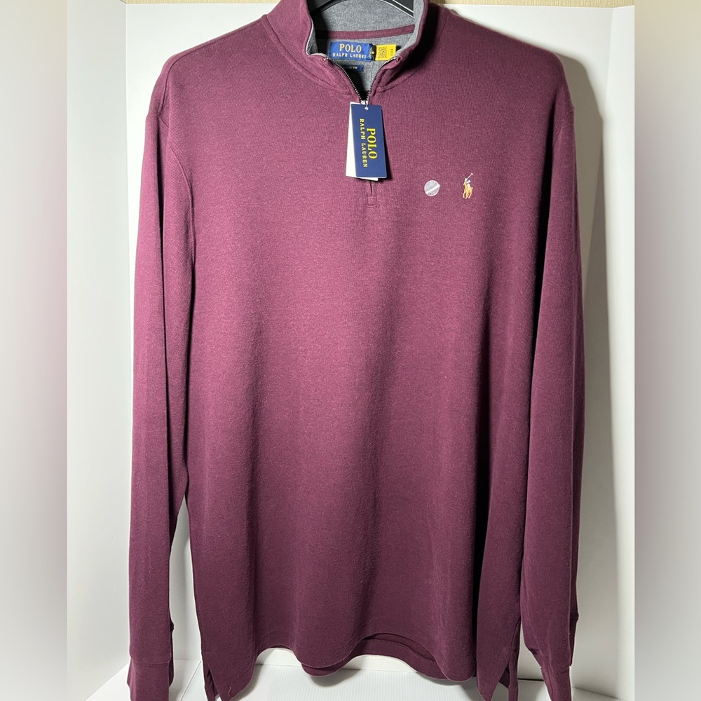 Polo Ralph Lauren 100% Supersoft Brushed Cotton Mélangeeffect Quarterzip Sweater